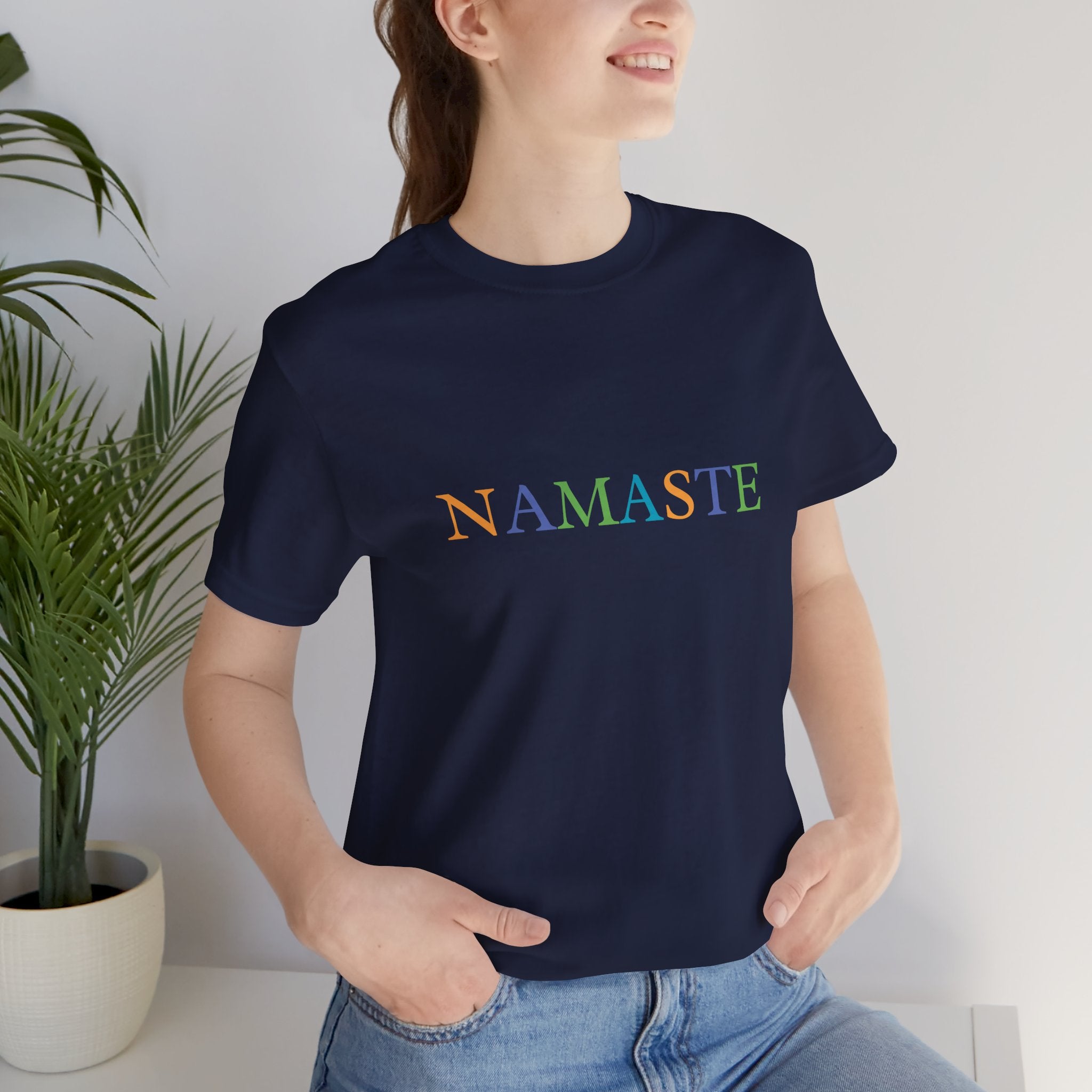 ترامونكيرو NAMASTE قميص تي شيرت للجنسين بياقة دائرية